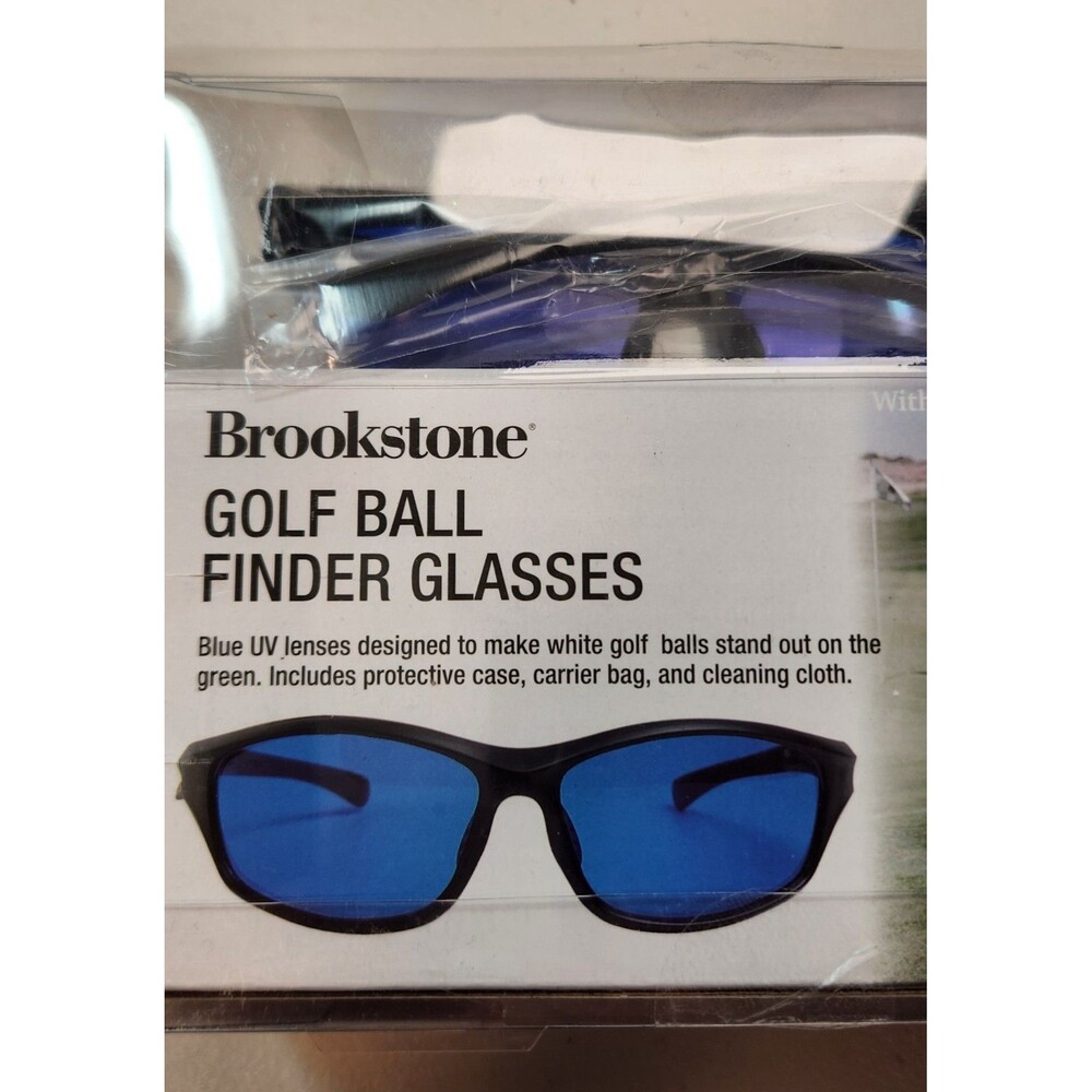 Brookstone Golf Ball Finder Glasses Blue UV Lenses with Protective Case